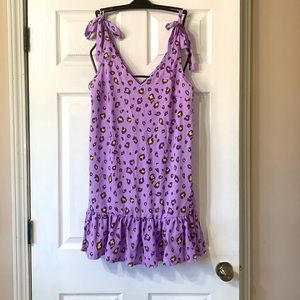 Karlie Leopard Dress Large Lavender